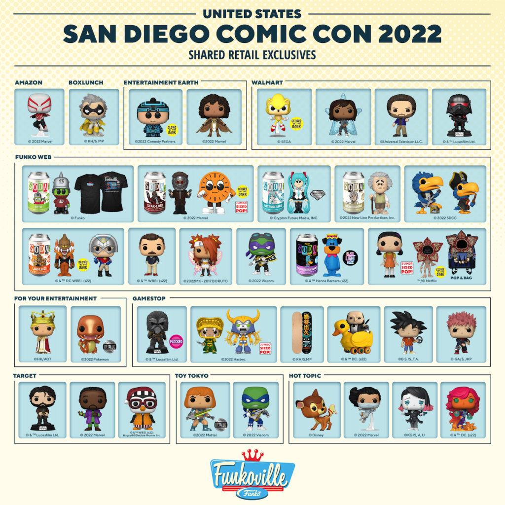 San Diego Comic-Con 2022 - Funko Shared Retail Exclusives