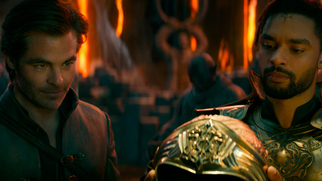 Chris Pine plays Edgin and Regé-Jean Page plays Xenk in Dungeons & Dragons: Honor Among Thieves from Paramount Pictures.